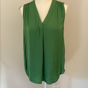 Alfani Green V-Neck Sleeveless Blouse